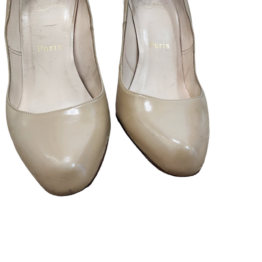Christian Loubiton patent leather tan heels pumps size 8.5 - Picture 8 of 8